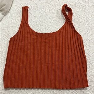 Fashion Nova Ribbed Rust Crop Top